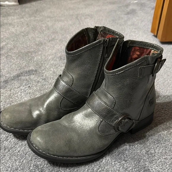 Baltic Born Gray-Brown Buckle Ankle Boots Born Women main image 3